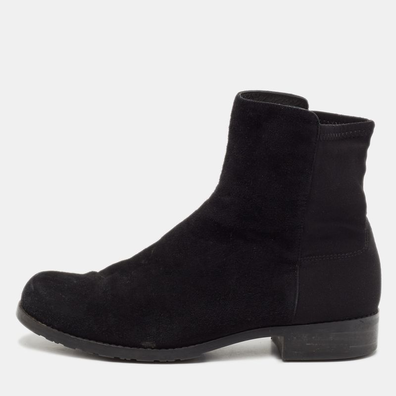 Stuart Weitzman Size 36.5 Black Suede Ankle Length Boots